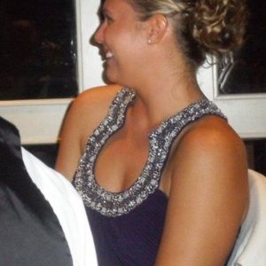 Designer Royal Purple Floor Length Gown